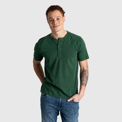 Organic Henley T-shirt - Hunter Green ...